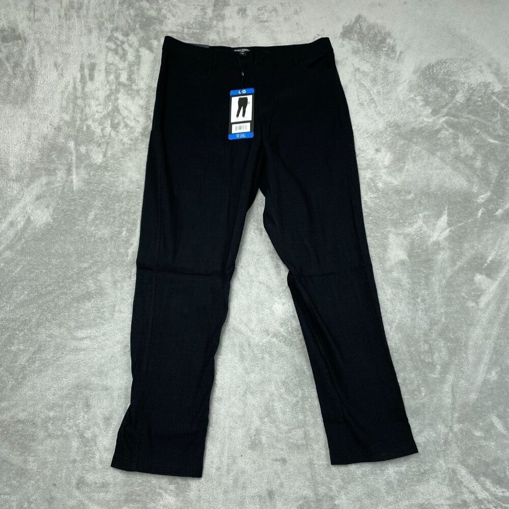 💥   Mario Serrani Italy Textured Pull-On Pants L/G Black NWT 6600